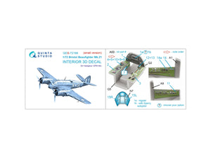 Quinta Studio QDS-72199 Bristol Beaufighter Mk.21 3D-Printed &amp;amp; coloured Interior on decal paper (Hasegawa/MPM) (small version) 1/72 – immagine 2