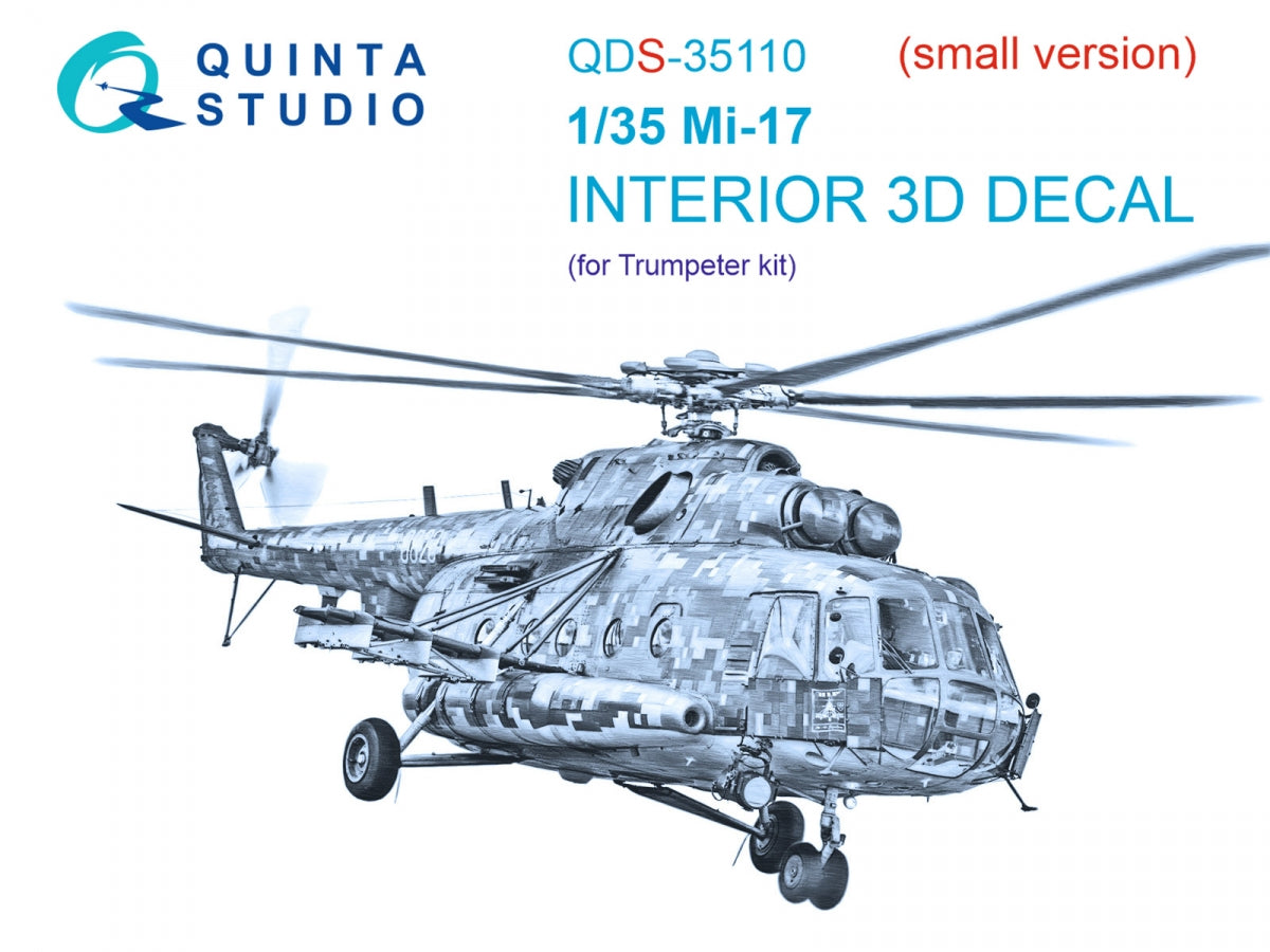 Quinta Studio QDS-35110 Mi-17 3D-Printed coloured Interior on decal paper (Trumpeter) (Small version) 1/35