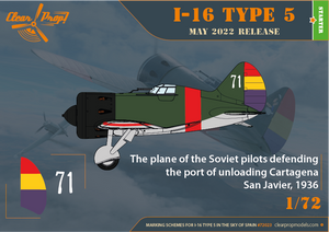 Clear Prop! CP72023 I-16 Type 5 In the sky of Spain STARTER KIT 1/72 – Bild 8