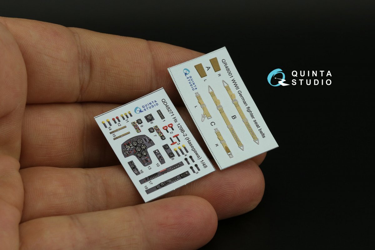 Quinta Studio QD48271 Hs 129B-2 3D-Printed &amp;amp; coloured Interior on decal paper (Hasegawa) 1/48 – immagine 11