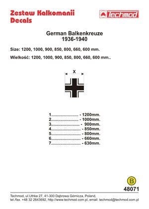 Techmod 48071 - German Luftwaffe Balkenkreuze 1936-1940 1/48 – immagine 2
