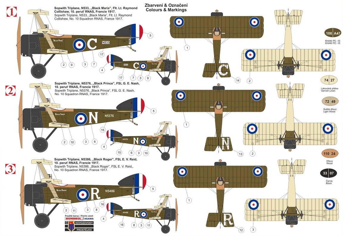 Kozavody Prostejov KPM0181 Sopwith Triplane Black Flight 1/72 – Bild 2