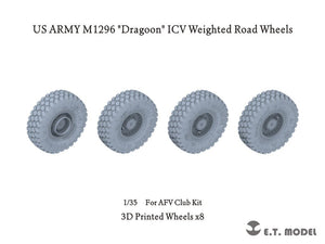 E.T. Model P35-112 US ARMY M1296 &amp;quot;Dragoon&amp;quot; ICV Weighted Road Wheels (3D Printed) For AFV Club Kit 1/35 – immagine 2