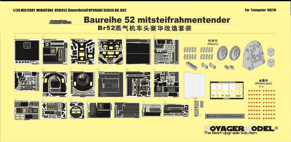 Voyager Model PRO35002 Baureihe 52 mit Steifrahmentender 1/35