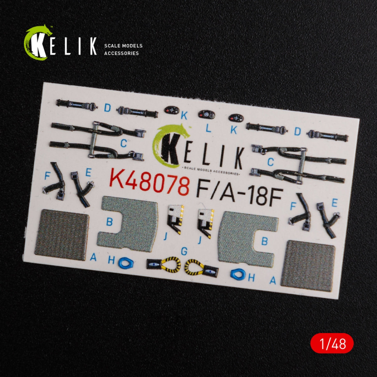 KELIK K48078 F/A-18F Super Hornet interior 3D decals for MENG kit 1/48 – imagen 3