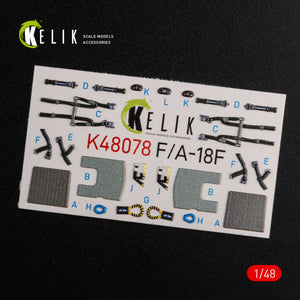KELIK K48078 F/A-18F Super Hornet interior 3D decals for MENG kit 1/48 – imagen 3