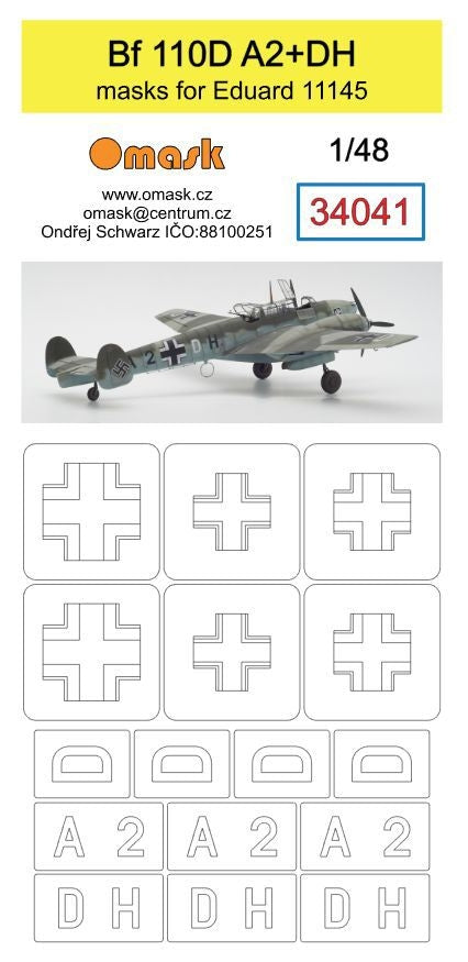 Omask 34041 Bf 110D A2+DH (for Eduard 11145) 1/48