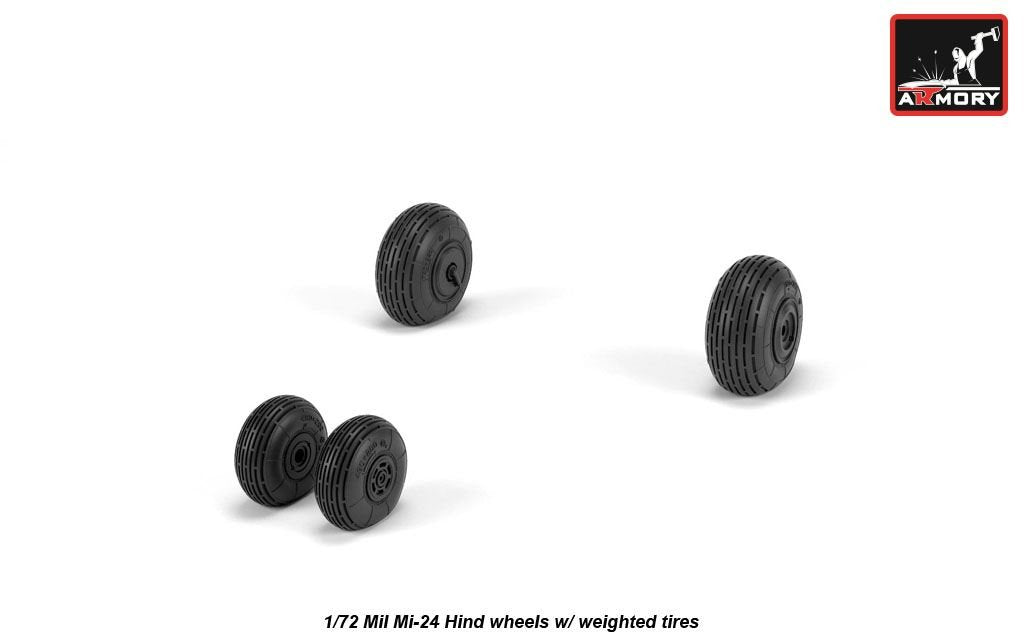 Armory Models AW72052 Mil Mi-24 Hind wheels w/ weighted tires 1/72 – zdjęcie 2