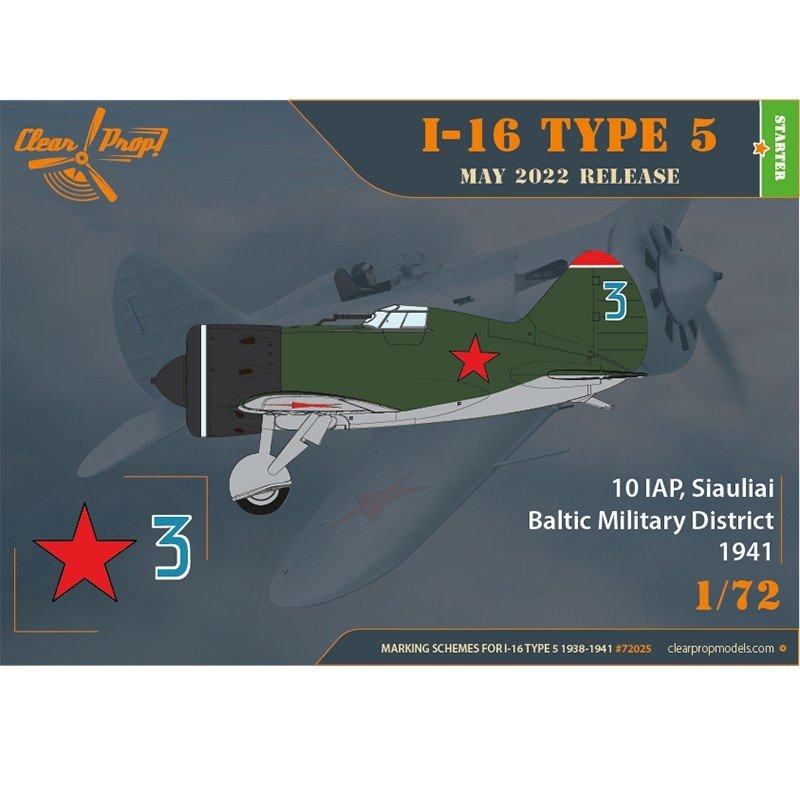 Clear Prop! CP72025 I-16 Type 5 (1938-1941) STARTER KIT 1/72 – immagine 9