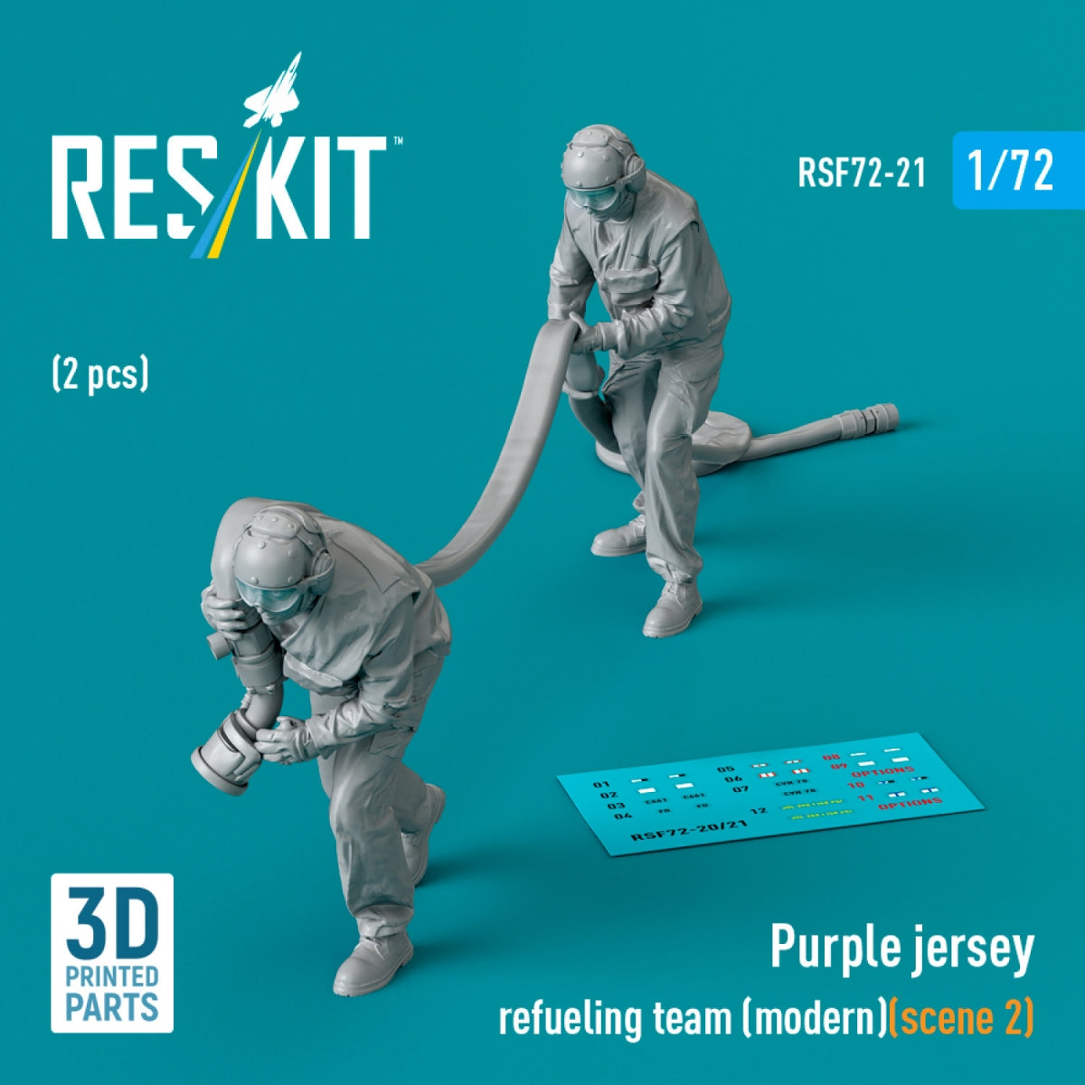 RESKIT RSF72-0021 Purple jersey refueling team (modern) (scene 2) (2 pcs) (3D Printed) 1/72
