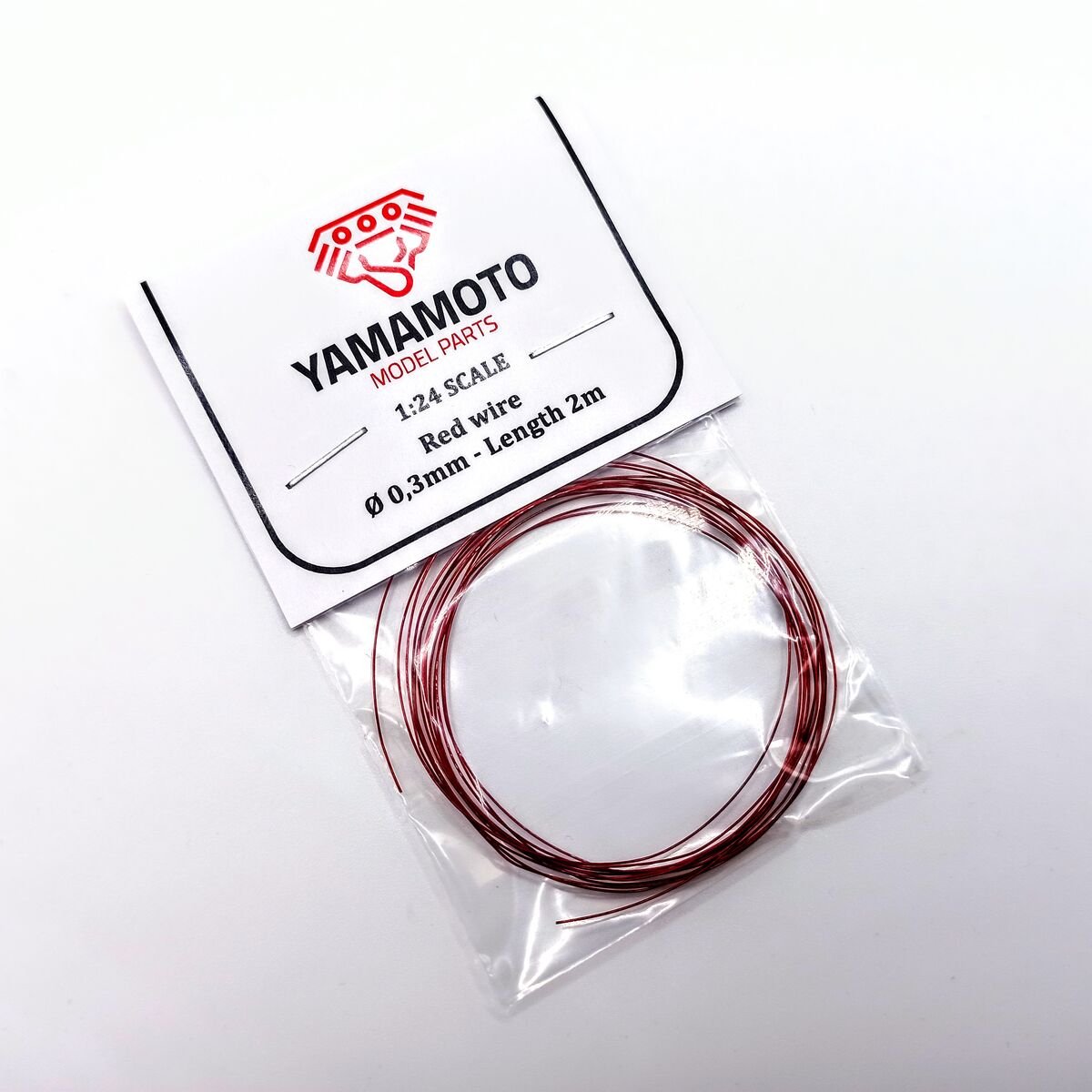 Pièces de maquette Yamamoto YMPTUN74 Noir rouge 0,3 mm 2 m 1/24