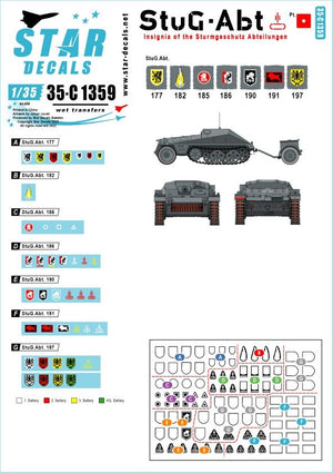 Star Decals 35-C1359 StuG-Abt 1 Generic insignia and unit markings for the Sturmgeschûtz units 1/35