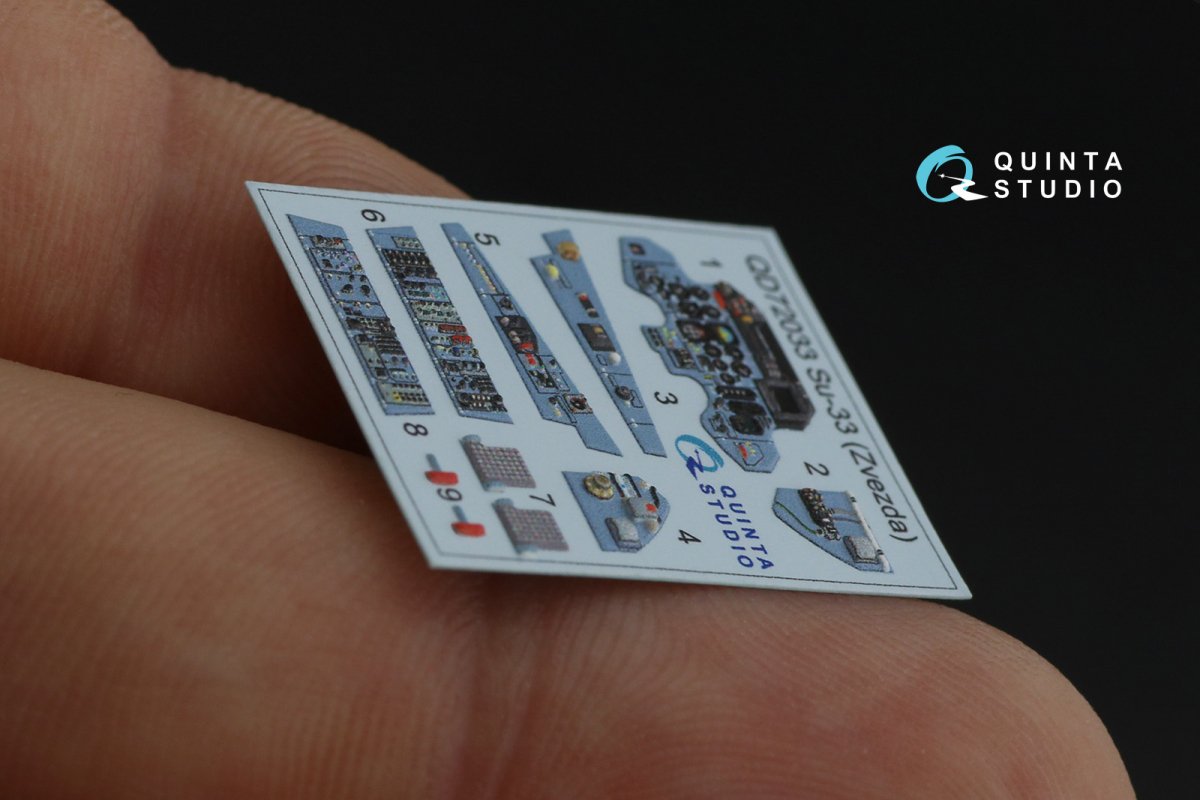 Quinta Studio QD72033 Su-33 3D-Printed &amp;amp; coloured Interior on decal paper (Zvezda) 1/72 – immagine 11