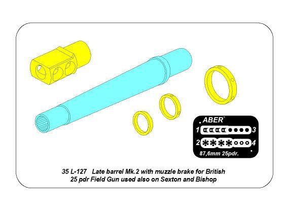 Aber 35L-127 Late barrel MK2 with muzzle brake to British 25 pdr 1/35 – Bild 7