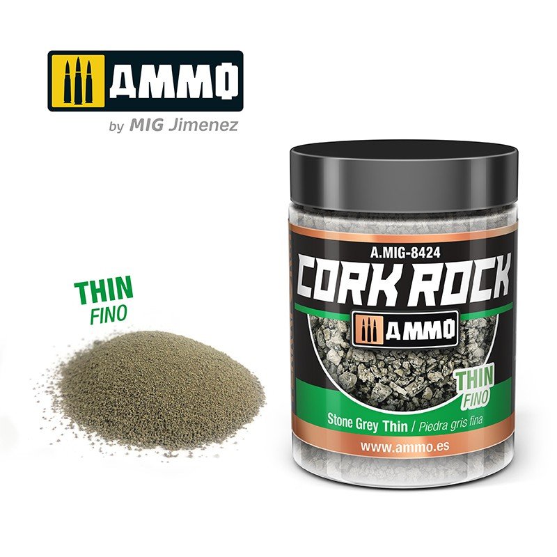 AMMO of Mig Jimenez 8424 CREATE CORK Stone Grey Thin 100ml