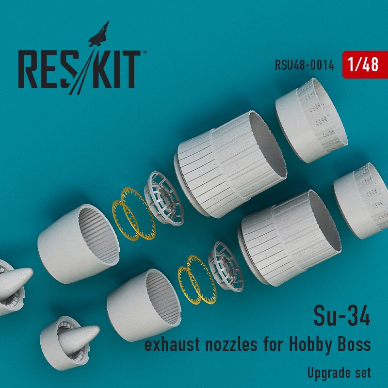RESKIT RSU48-0014 Buses d'échappement Su-34 pour maquette Hobby Boss 1/48