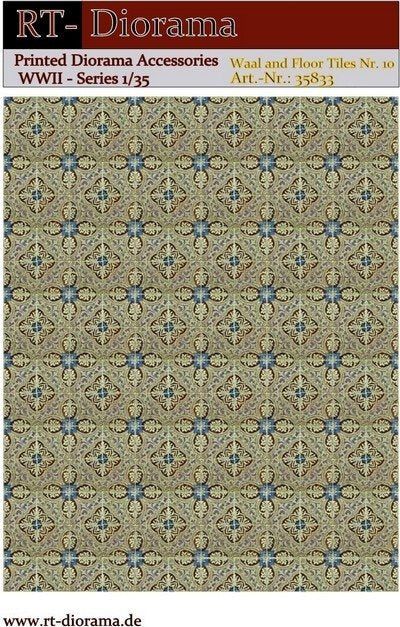 RT-Diorama 35833 Printed Accessories: Wall and Floor Tiles Nr.10 1/35