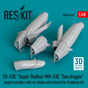 RESKIT RSU48-0401 CH-53E &amp;quot;Super Stallion&amp;quot;, MH-53E &amp;quot;Sea dragon&amp;quot; engine nacelles with air intake and exhaust for Academy kit (3D printed) 1/48 – Bild 2
