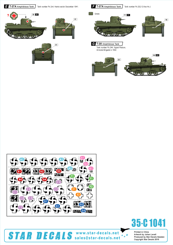 Star Decals 35-C1041 Finnish Tanks in WW2 # 5 1/35 – immagine 2