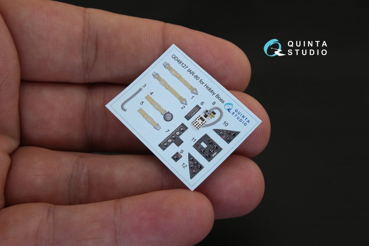 Quinta Studio QD48127 IAR-80 3D-Printed &amp;amp; coloured Interior on decal paper (for HobbyBoss kit) 1/48 – Bild 2