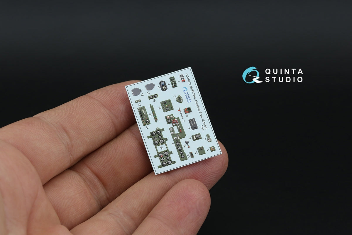 Quinta Studio QD48610 A6M5 Zero (Nakajima Production) 3D-Printed &amp;amp; coloured Interior on decal paper (Eduard) 1/48 – immagine 6