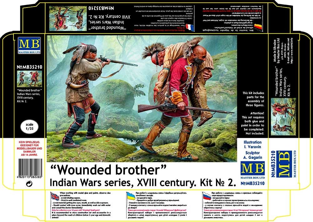 Master Box 35210 Wounded brother. Indian Wars series, XVIII century. Kit No. 2 1/35 – zdjęcie 2