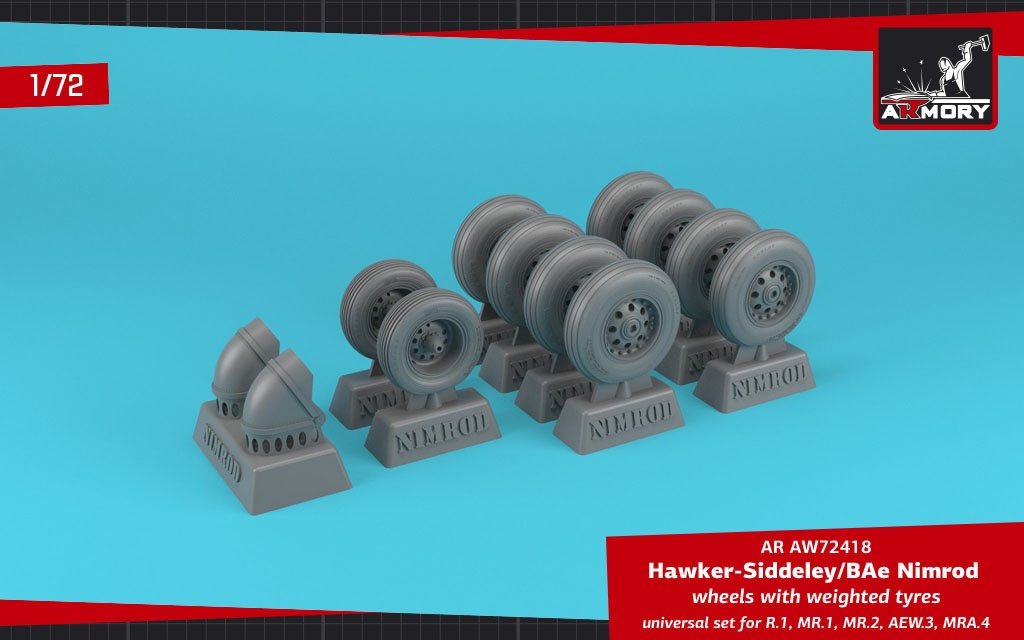 Armory Models AW72418 BAe Nimrod wheels w/ weighted tires 1/72 – Bild 2