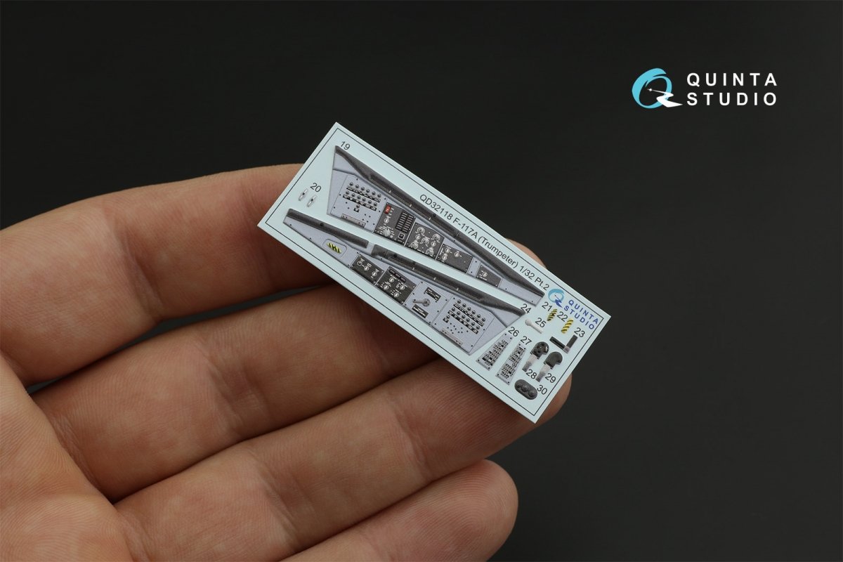 Quinta Studio QD32118 F-117A 3D-Printed &amp;amp; coloured Interior on decal paper (Trumpeter) 1/32 – imagen 12