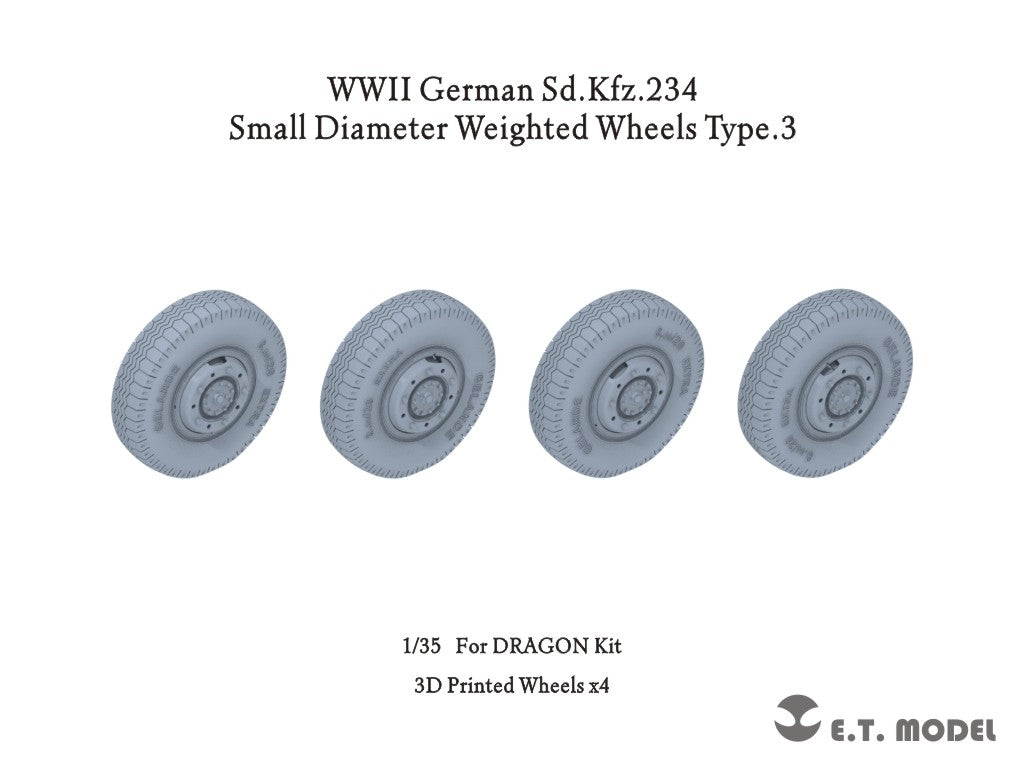 Maquette ET P35-103 Sd.Kfz.234 allemand de la Seconde Guerre mondiale, roues lestées de petit diamètre, type 3, échelle 1/35