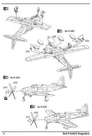 Dora Wings 14401 BELL P-63A P-63C KINGCOBRA Fighter DOUBLE KIT 1/144 – immagine 4