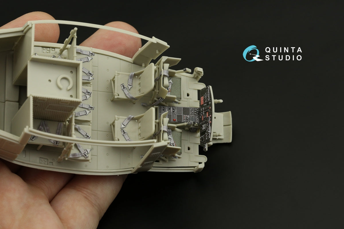 Intérieur coloré imprimé en 3D sur papier décalcomanie Quinta Studio QD48267 UH-1D (KittyHawk) 1/48 – image 12