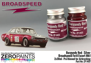 Kit de peinture Zero Paints ZP-1451 Broadspeed Ford Escort Mk1 (2 x 30 ml)