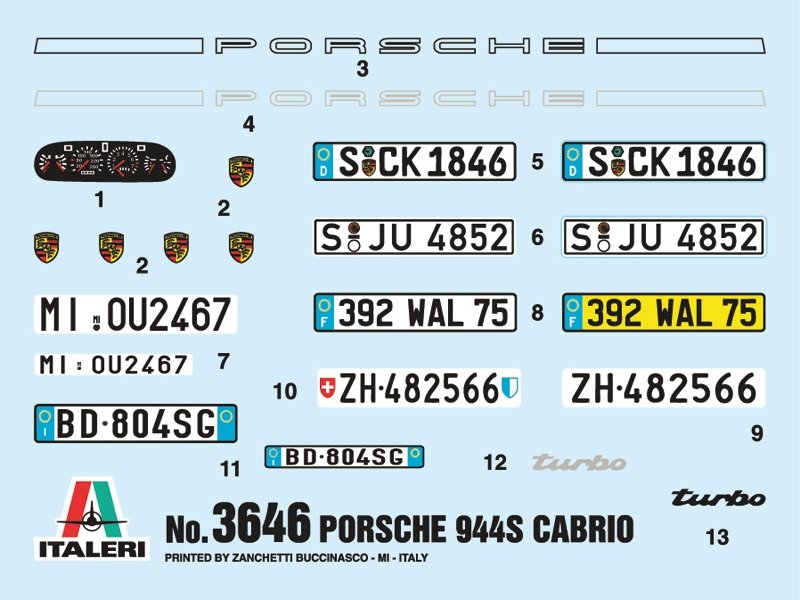 Italeri 3646 PORSCHE 944 S Cabrio 1/24 – immagine 3