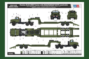 Hobby Boss 85523 Russian KrAZ-260B Tractor with MAZ/ChMZAP-5247G semitrailer 1/35 – imagen 3