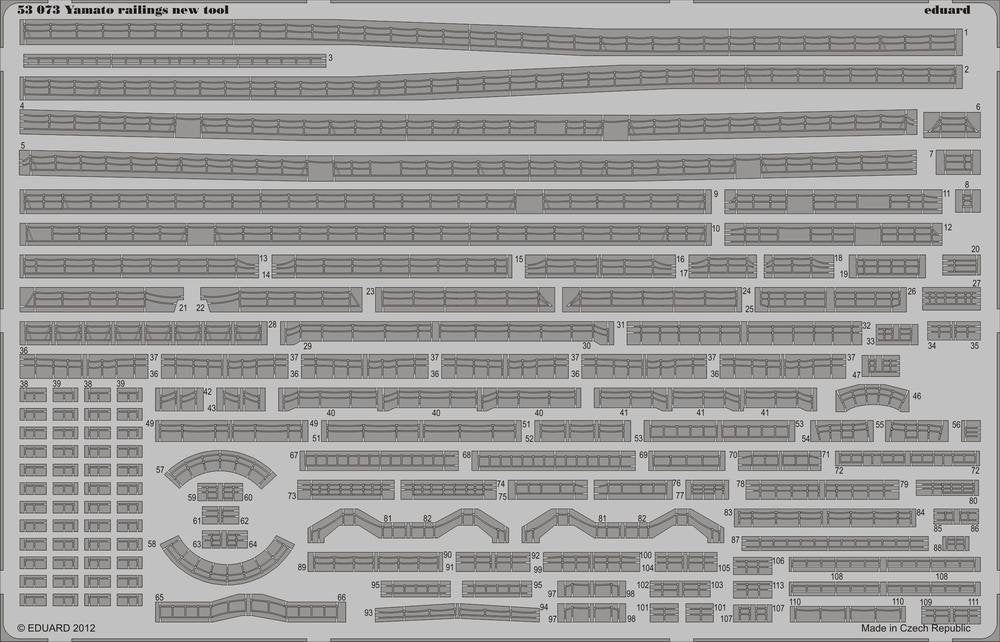 Eduard 53073 Yamato railings - new tool 1/350 Tamiya