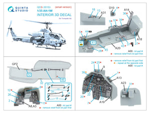 Quinta Studio QDS-35153 AH-1W 3D-Printed &amp;amp; coloured Interior on decal paper (Trumpeter) (Small version) 1/35 – zdjęcie 2