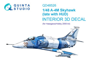 Quinta Studio QD48526 A-4M late 3D-Printed &amp;amp; coloured Interior on decal paper (Hasegawa/Hobby2000) 1/48