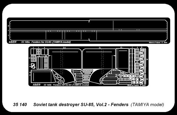 Aber 35140 Radzieckie działo pancerne SU-85 cz.2 zestaw dodatkowy blotniki (TAM) 1/35 – immagine 4