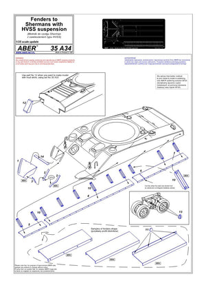 Aber 35A034 Garde-boues pour tracteur avec suspension HVSS (1/35) – image 4