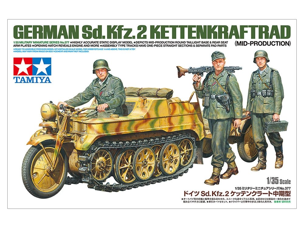 Tamiya 35377 German Sd.Kfz.2 Kettenkraftrad Mid-Production 1/35 – zdjęcie 2