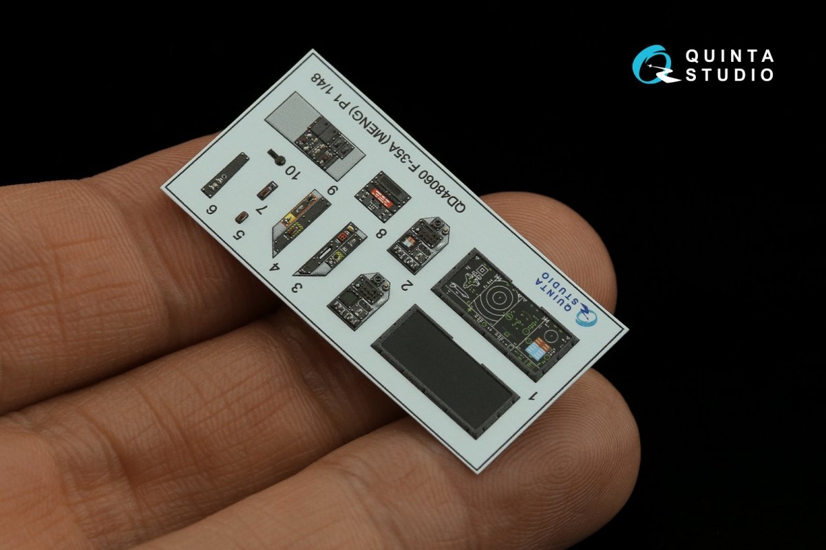 Quinta Studio QD48060 F-35A 3D-Printed &amp;amp; coloured Interior on decal paper (Meng) 1/48 – imagen 10