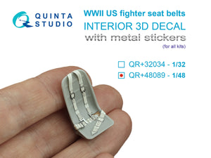 Quinta Studio QR+48089 Ceintures de sécurité américaines de la Seconde Guerre mondiale (avec boucles métalliques) (Tous les kits) 1/48