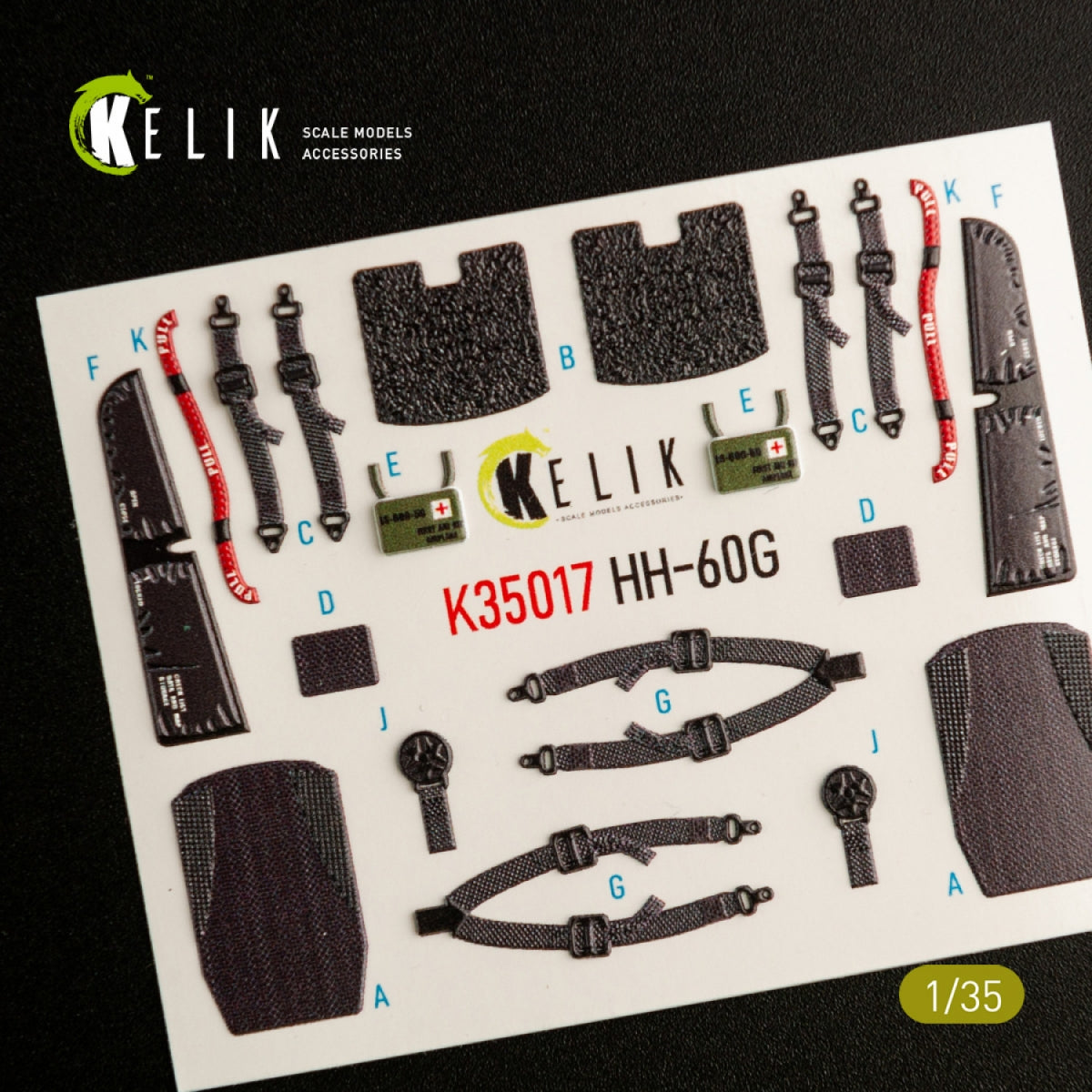 KELIK K35017 HH-60G PAVE HAWK INTERIOR 3D DECALS FOR KITTY HAWK KIT 1/35 – zdjęcie 4