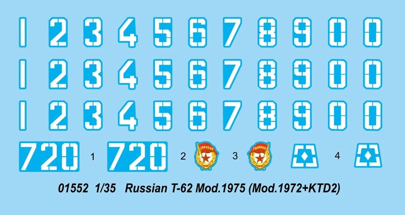 Trumpeter 01552 Russian T-62 Mod.1975 Mod.1972+KTD2 – imagen 2
