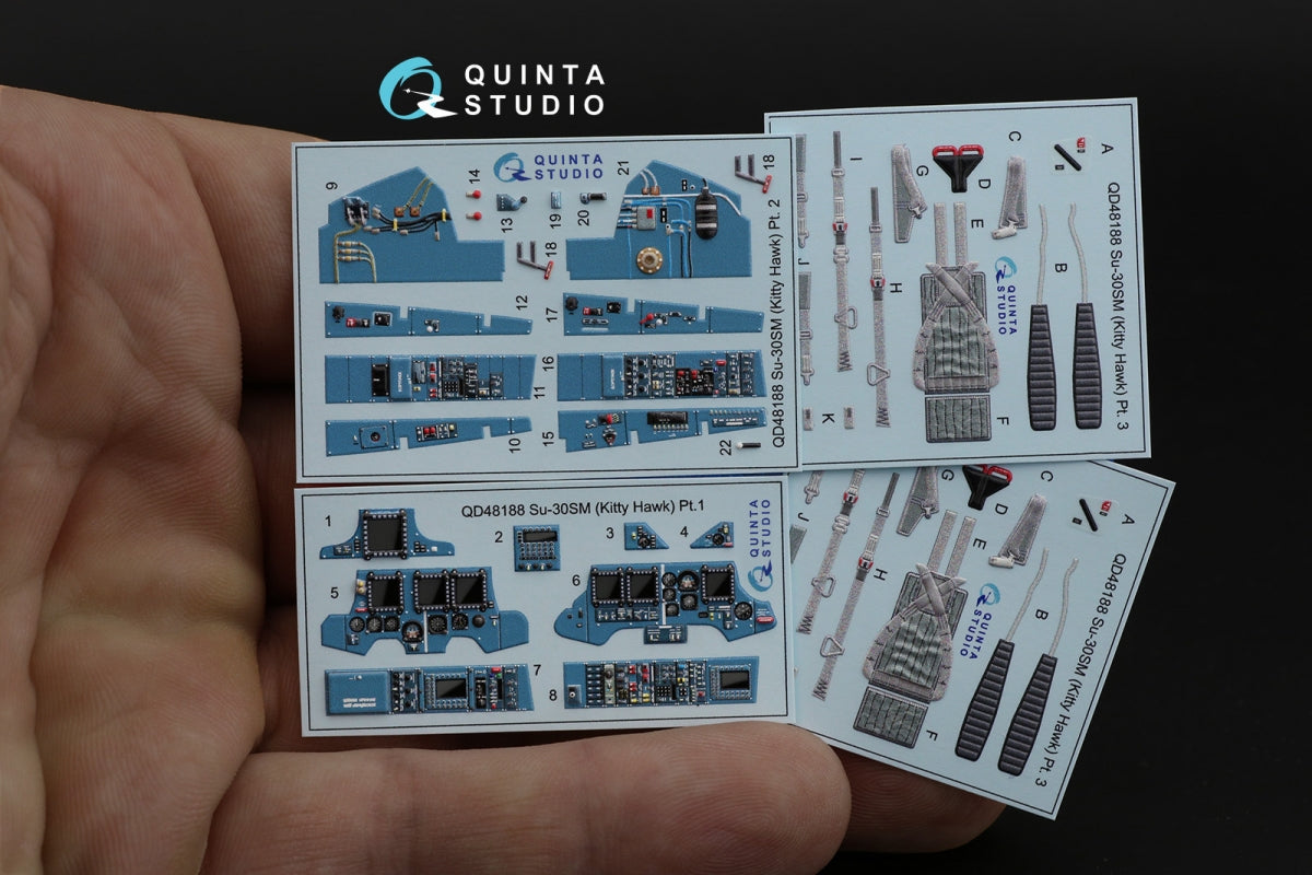 Quinta Studio QD48188 Su-30SM 3D-Printed coloured Interior on decal paper (for KittyHawk kit) 1/48 – Bild 2