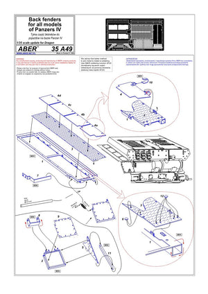 Aber 35A049 Tylna część błotników do pojazdów na bazie Panzer IV (DRA) 1/35 – immagine 4