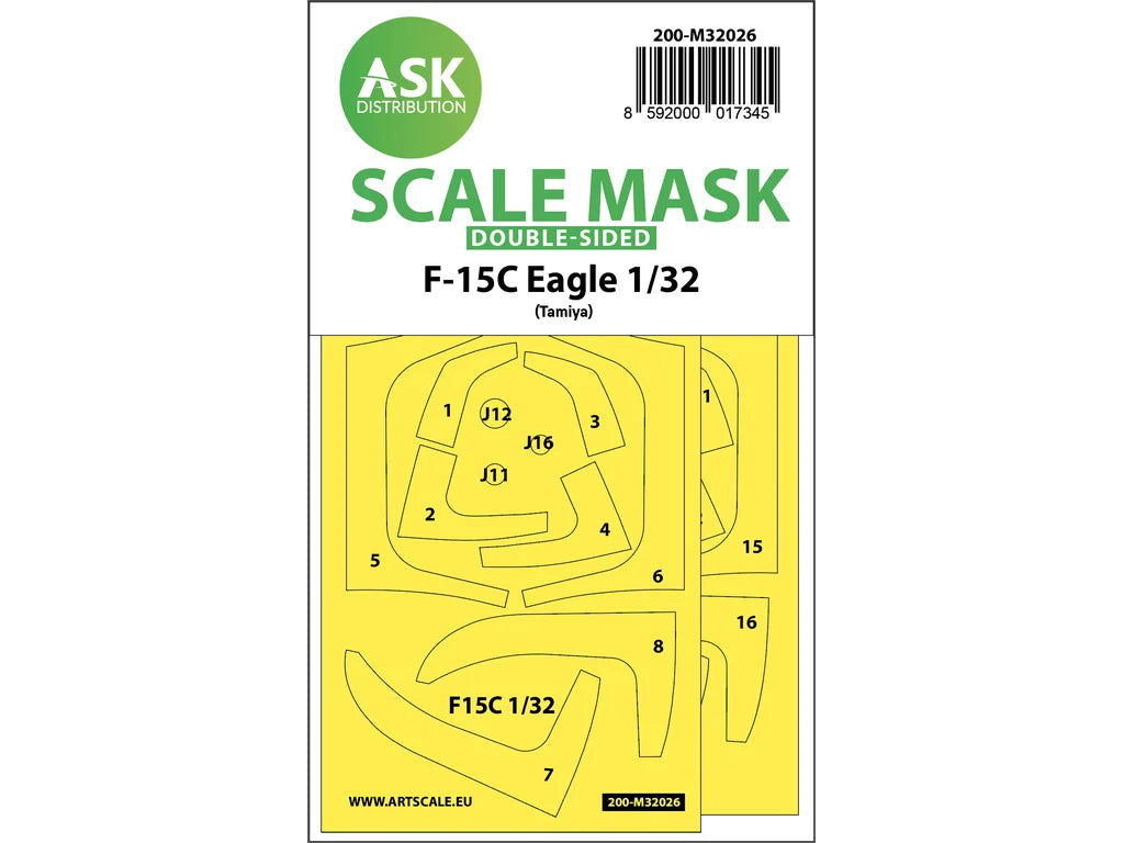 Art Scale Kit M32026 F-15C Eagle Double-Sided Express Masks for Tamiya 1/32