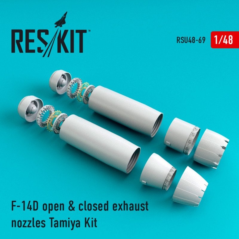 RESKIT RSU48-0069 Buses d'échappement ouvertes et fermées pour maquette Tamiya 1/48 du F-14D Tomcat 