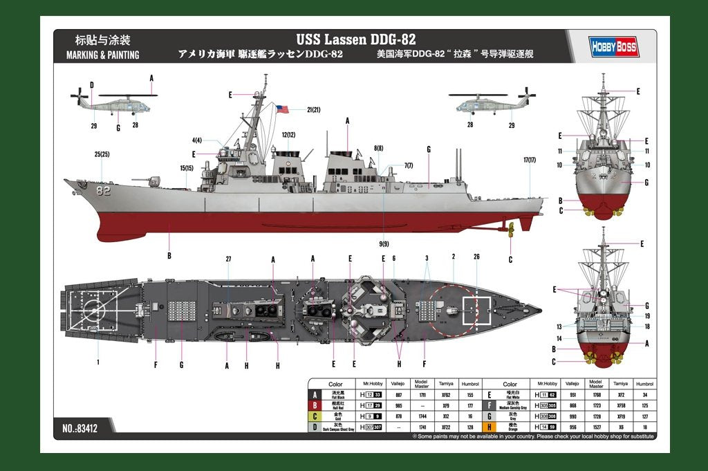 Hobby Boss 83412 USS Lassen DDG-82 1/700 – zdjęcie 3