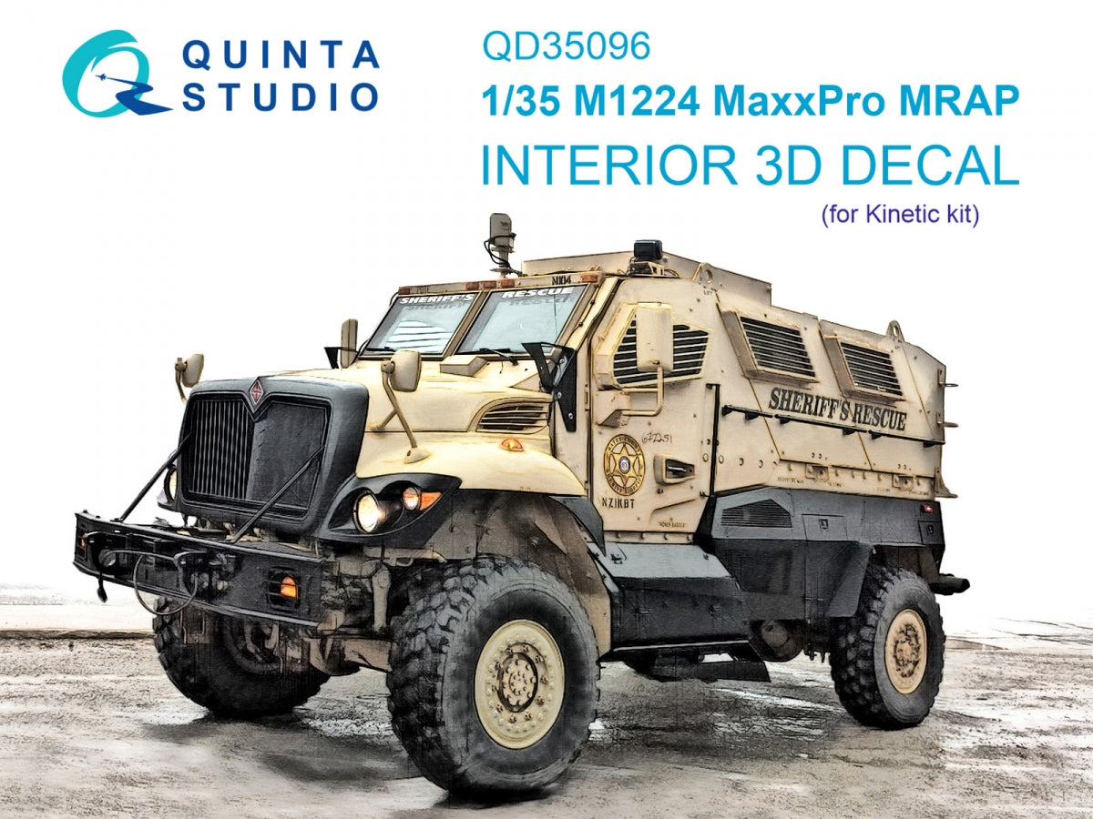 Quinta Studio QD35096 M1224 MaxxPro MRAP 3D-Printed &amp;amp; colored Interior on decal paper (Kinetic) 1/35